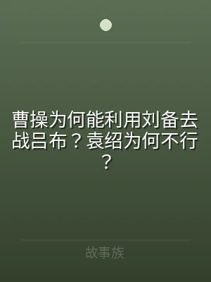 曹操为何能利用刘备去战吕布？袁绍为何不行