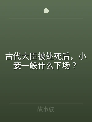 古代大臣被处死后，小妾一般什么下场？