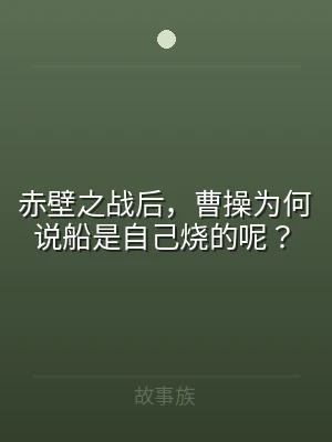 赤壁之战后，曹操为何说船是自己烧的呢？