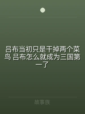 吕布当初只是干掉两个菜鸟 吕布怎么就成为