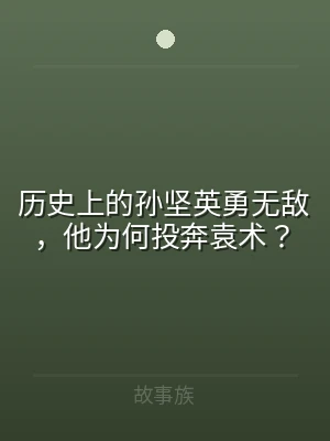 历史上的孙坚英勇无敌，他为何投奔袁术？