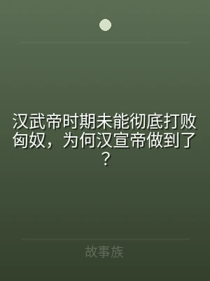 汉武帝时期未能彻底打败匈奴，为何汉宣帝做