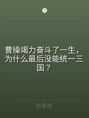 曹操竭力奋斗了一生，为什么最后没能统一三
