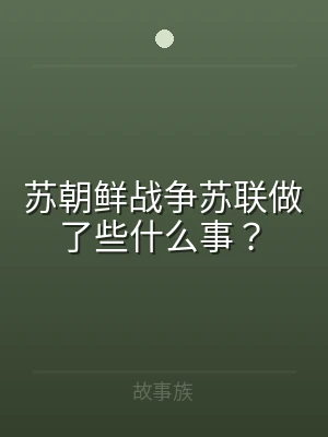 苏朝鲜战争苏联做了些什么事？