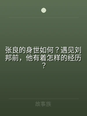 张良的身世如何？遇见刘邦前，他有着怎样的