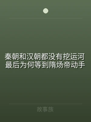 秦朝和汉朝都没有挖运河 最后为何等到隋炀