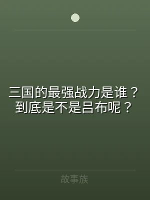 三国的最强战力是谁？到底是不是吕布呢？