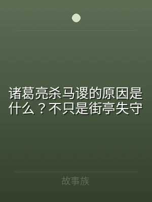 诸葛亮杀马谡的原因是什么？不只是街亭失守