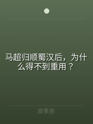 马超归顺蜀汉后，为什么得不到重用？