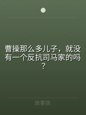 曹操那么多儿子，就没有一个反抗司马家的吗