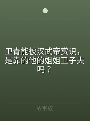 卫青能被汉武帝赏识，是靠的他的姐姐卫子夫