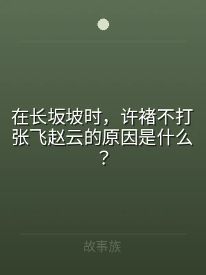 在长坂坡时，许褚不打张飞赵云的原因是什么