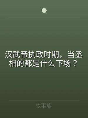 汉武帝执政时期，当丞相的都是什么下场？