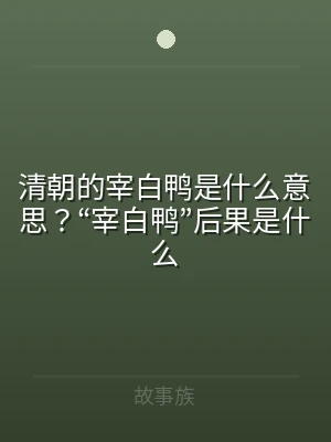 清朝的宰白鸭是什么意思？“宰白鸭”后果是