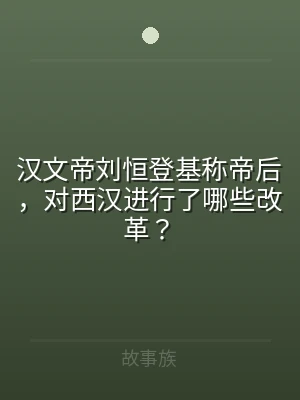 汉文帝刘恒登基称帝后，对西汉进行了哪些改