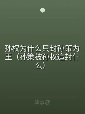 孙权为什么只封孙策为王（孙策被孙权追封什