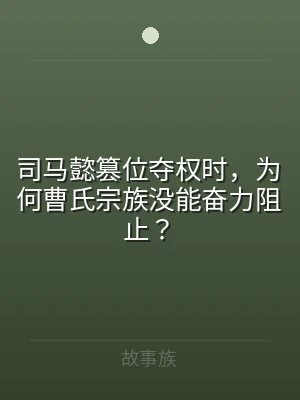 司马懿篡位夺权时，为何曹氏宗族没能奋力阻