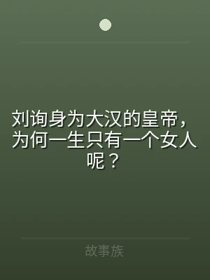 刘询身为大汉的皇帝，为何一生只有一个女人