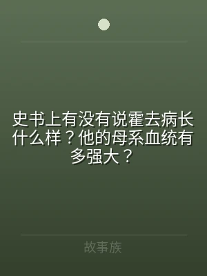 史书上有没有说霍去病长什么样？他的母系血