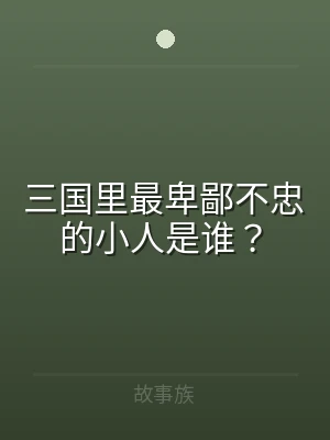 三国里最卑鄙不忠的小人是谁？