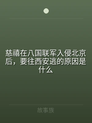 慈禧在八国联军入侵北京后，要往西安逃的原