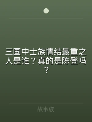 三国中士族情结最重之人是谁？真的是陈登吗