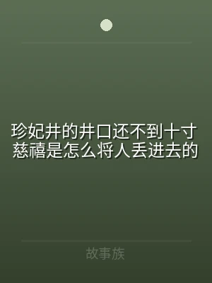 珍妃井的井口还不到十寸 慈禧是怎么将人丢