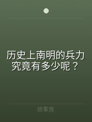 历史上南明的兵力究竟有多少呢？