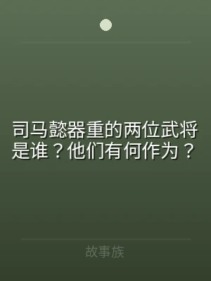 司马懿器重的两位武将是谁？他们有何作为？