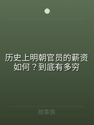 历史上明朝官员的薪资如何？到底有多穷