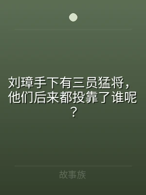 刘璋手下有三员猛将，他们后来都投靠了谁呢