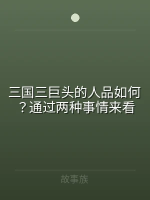 三国三巨头的人品如何？通过两种事情来看