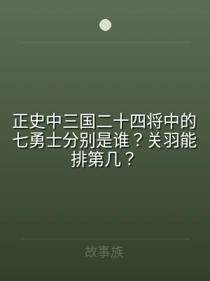 正史中三国二十四将中的七勇士分别是谁？关