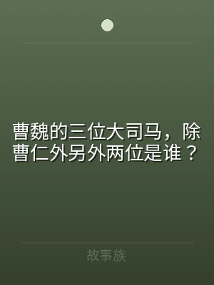 曹魏的三位大司马，除曹仁外另外两位是谁？