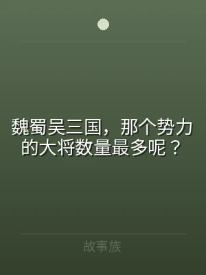 魏蜀吴三国，那个势力的大将数量最多呢？