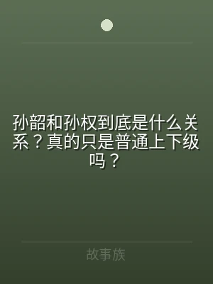 孙韶和孙权到底是什么关系？真的只是普通上