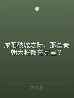 咸阳破城之际，那些秦朝大将都在哪里？