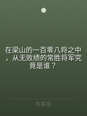 在梁山的一百零八将之中，从无败绩的常胜将