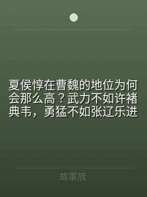 夏侯惇在曹魏的地位为何会那么高？武力不如