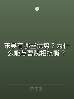 东吴有哪些优势？为什么能与曹魏相抗衡？