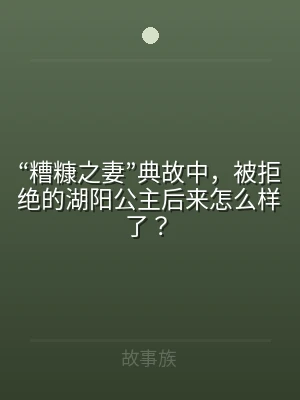 “糟糠之妻”典故中，被拒绝的湖阳公主后来