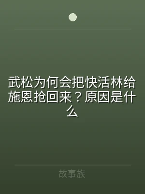 武松为何会把快活林给施恩抢回来？原因是什