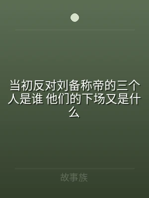 当初反对刘备称帝的三个人是谁 他们的下场