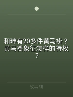和珅有20多件黄马褂？黄马褂象征怎样的特