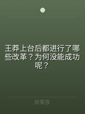王莽上台后都进行了哪些改革？为何没能成功
