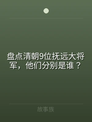 盘点清朝9位抚远大将军，他们分别是谁？