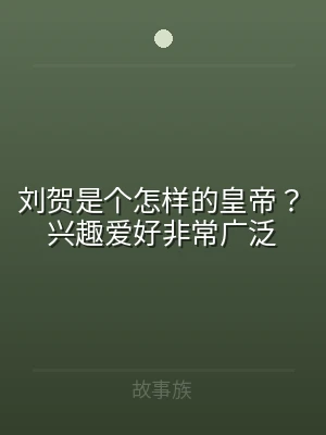 刘贺是个怎样的皇帝？兴趣爱好非常广泛