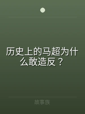 历史上的马超为什么敢造反？