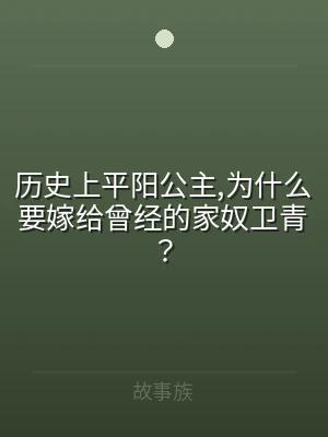 历史上平阳公主,为什么要嫁给曾经的家奴卫