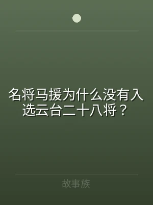 名将马援为什么没有入选云台二十八将？